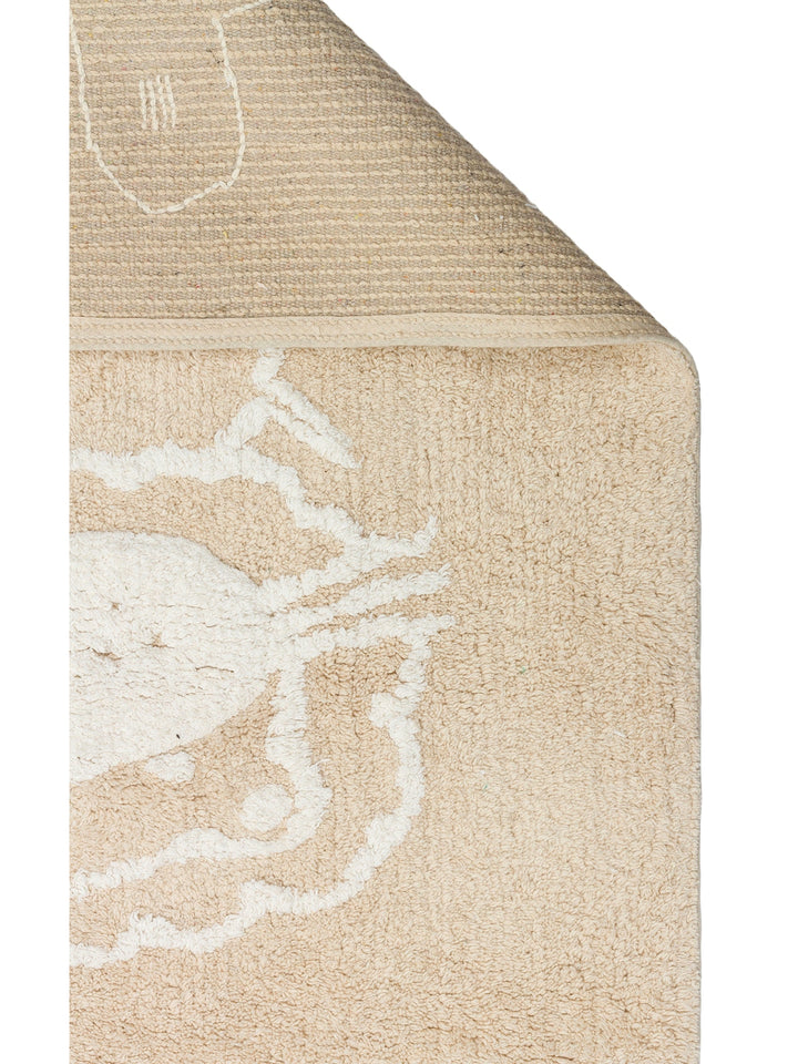 Cotton Baby 100% Natural Cotton Washable Non-Slip Based Baby Rug 16 BEIGE XXW