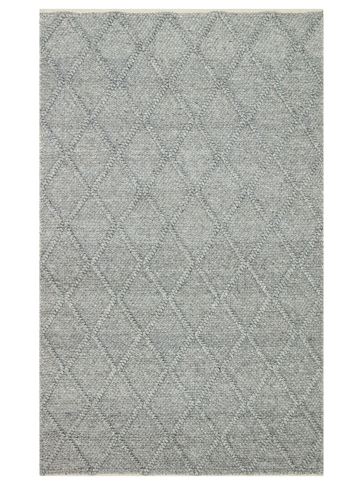 Woolstar 100% Natural Sweater Patterned Living Room Hallway Entrance Hand Woven Knitted Carpet DIAMONDGREY