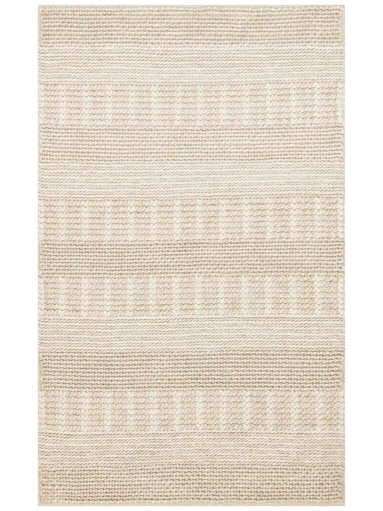 Woolstar 100% Natural Sweater Patterned Living Room Hallway Entrance Hand Woven Knitted Carpet J352 BEIGE