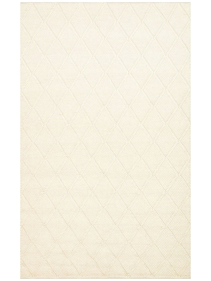 Woolstar 100% Natural Sweater Patterned Living Room Hallway Entrance Hand Woven Knitted Carpet DIAMONDCREM
