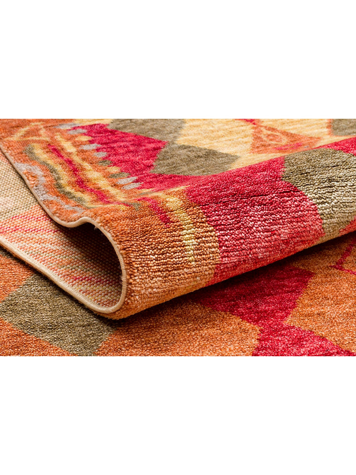 Oushak Carnaval 100% Natural Easy to Clean Handmade Tencel Modern Uşak Carpet 10 RED