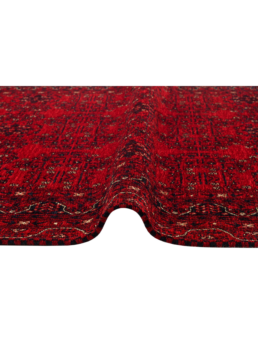 Uyghur Afghan Yagcibedir Patterned Washable Non-Slip Living Room Hall Hallway Fine Woven Carpet 02 RED