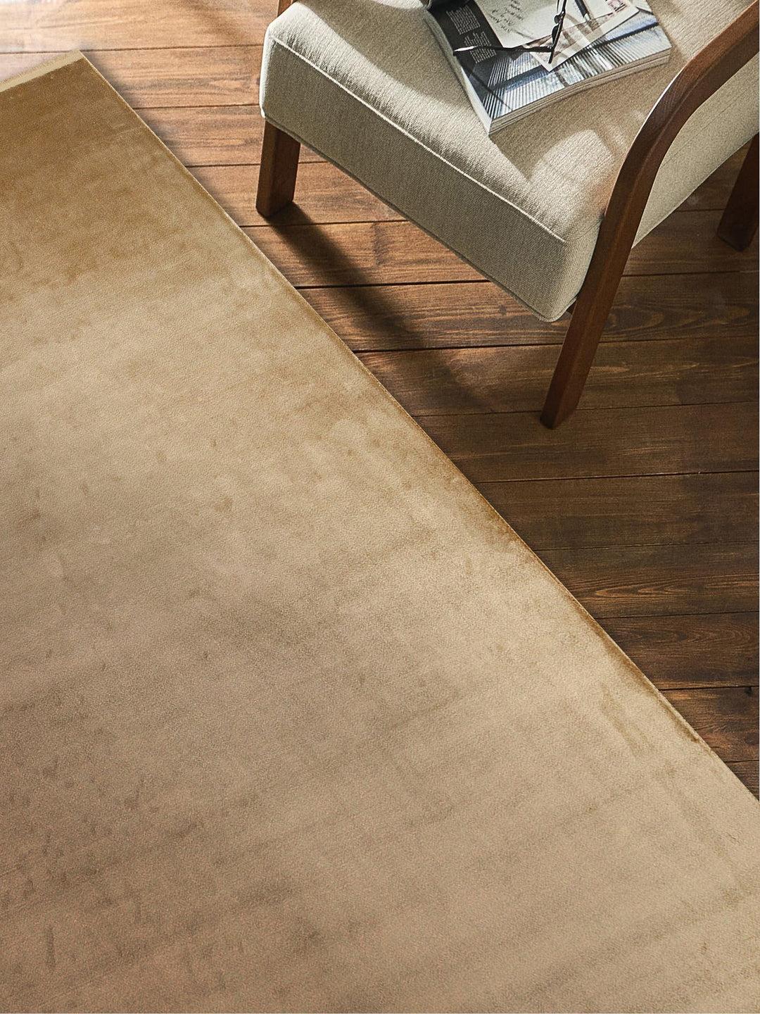 Andrea Series High Quality Dense Woven Special Shiny Bright Living Room Carpet PLAIN GOLD