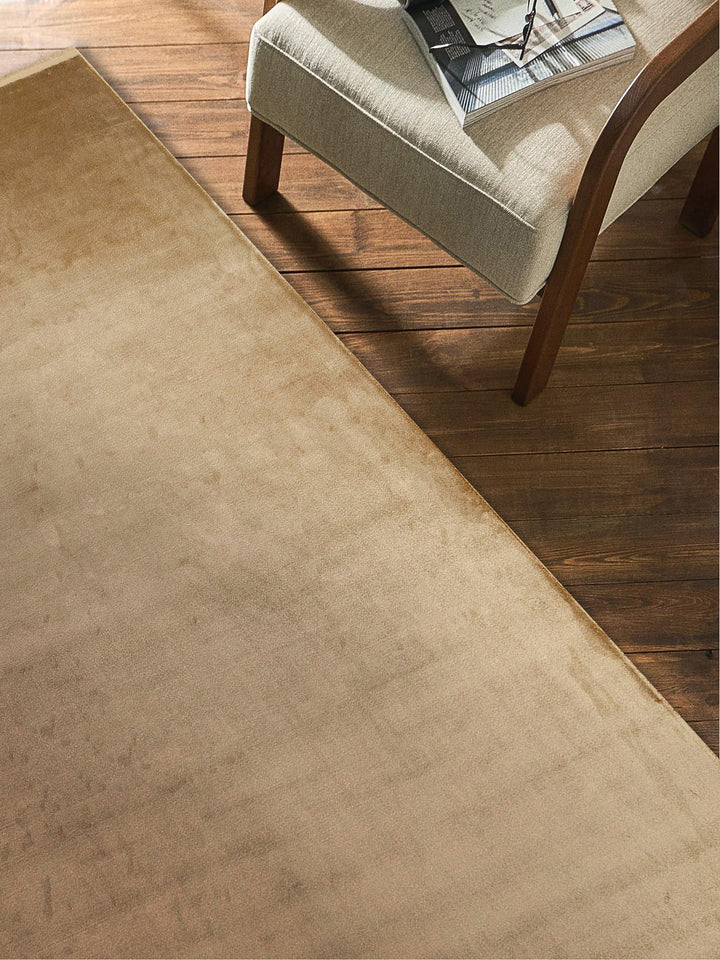 Andrea Series High Quality Dense Woven Special Shiny Bright Living Room Carpet PLAIN GOLD