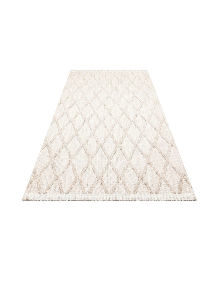 Comfy Modern Patterned Living Room Hallway Entrance Bedroom Knitted Carpet 04 BEIGE
