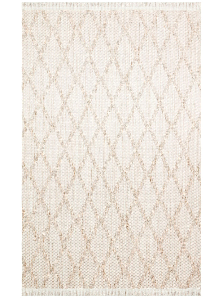 Comfy Modern Patterned Living Room Hallway Entrance Bedroom Knitted Carpet 04 BEIGE