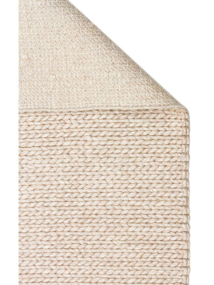 Woolstar 100% Natural Sweater Patterned Living Room Hallway Entrance Hand Woven Knitted Carpet BEIGE