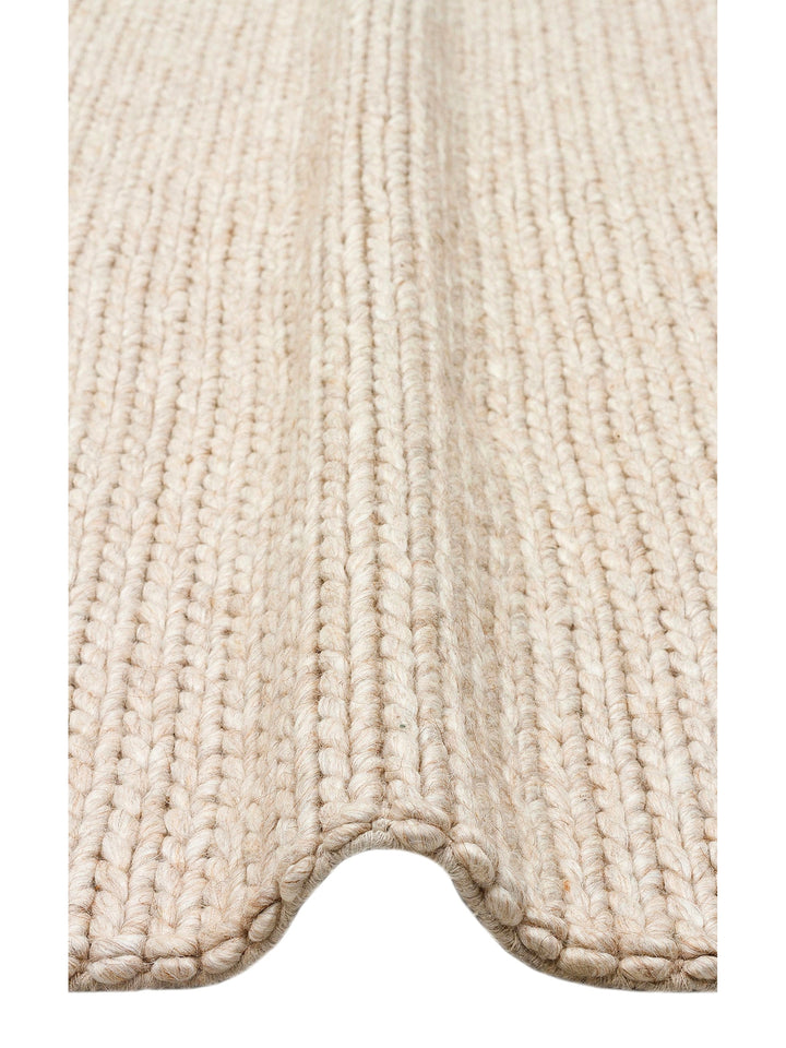 Woolstar 100% Natural Sweater Patterned Living Room Hallway Entrance Hand Woven Knitted Carpet BEIGE