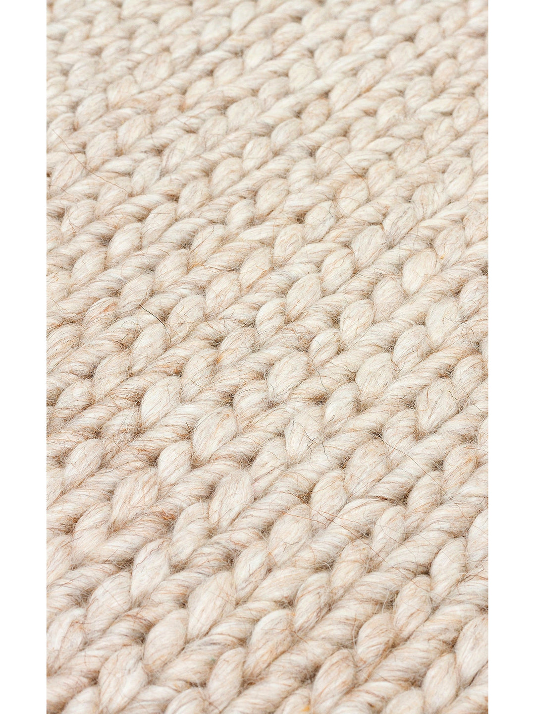 Woolstar 100% Natural Sweater Patterned Living Room Hallway Entrance Hand Woven Knitted Carpet BEIGE