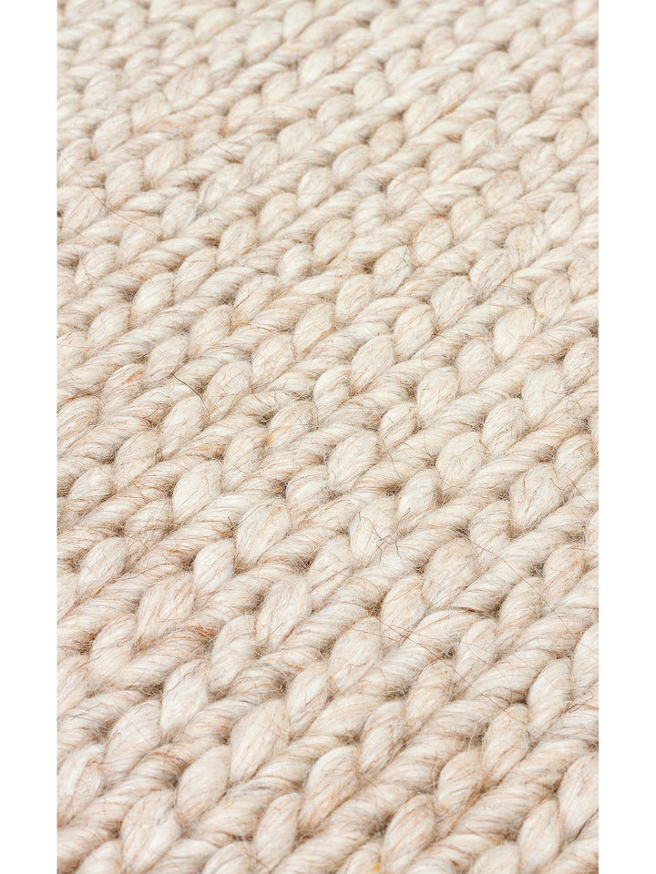 Woolstar 100% Natural Sweater Patterned Living Room Hallway Entrance Hand Woven Knitted Carpet BEIGE