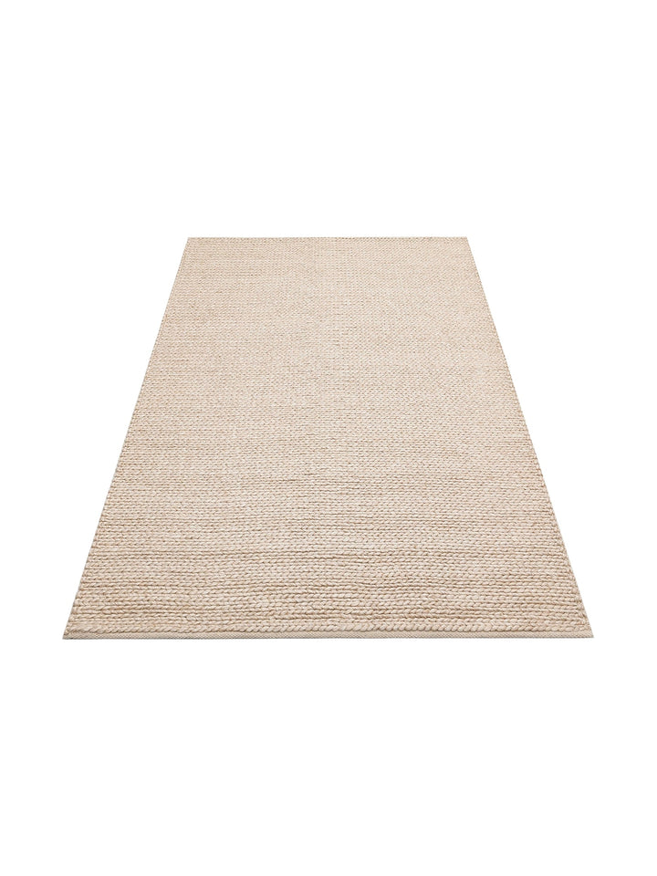 Woolstar 100% Natural Sweater Patterned Living Room Hallway Entrance Hand Woven Knitted Carpet BEIGE