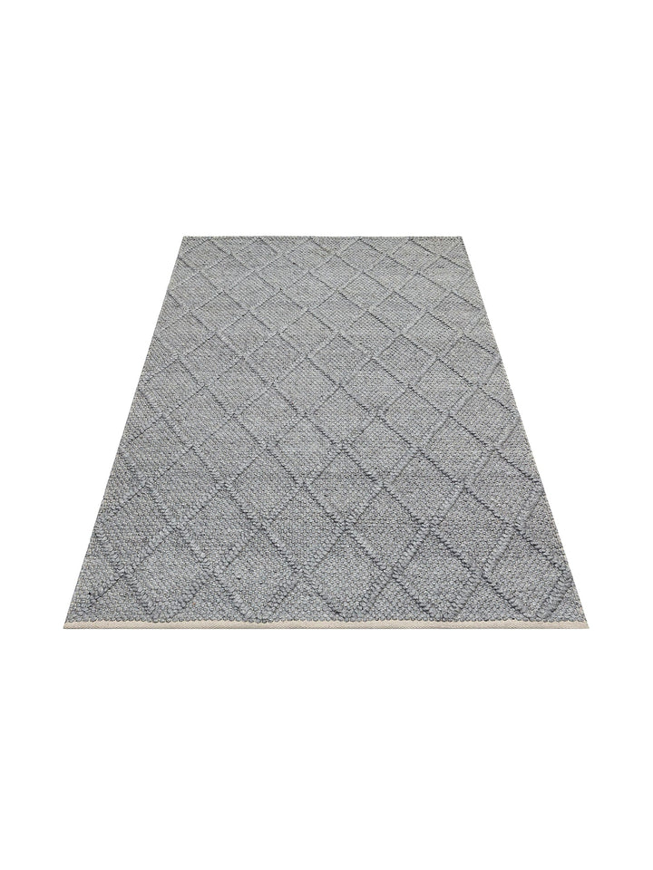 Woolstar 100% Natural Sweater Patterned Living Room Hallway Entrance Hand Woven Knitted Carpet DIAMONDGREY
