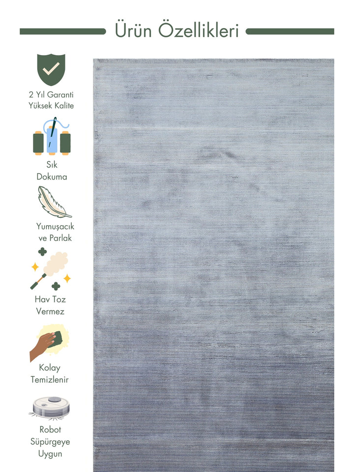 Paris Shiny Silky Look Living Room Hallway Entrance Modern Carpet PLAIN GREY NW