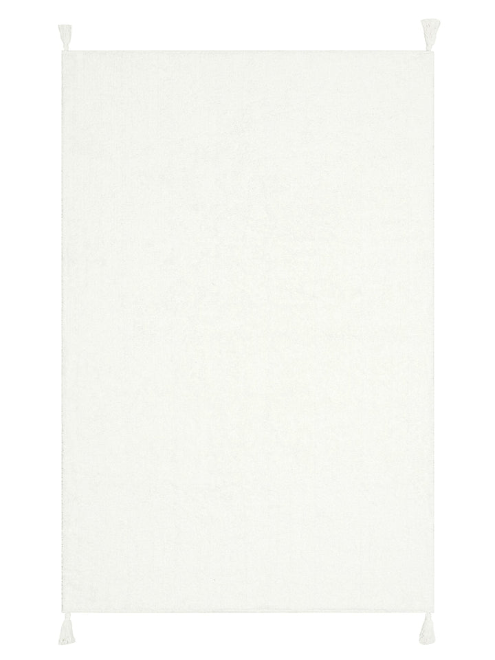 Cotton Baby 100% Natural Cotton Washable Non-Slip Based Baby Rug PLAIN WHITE