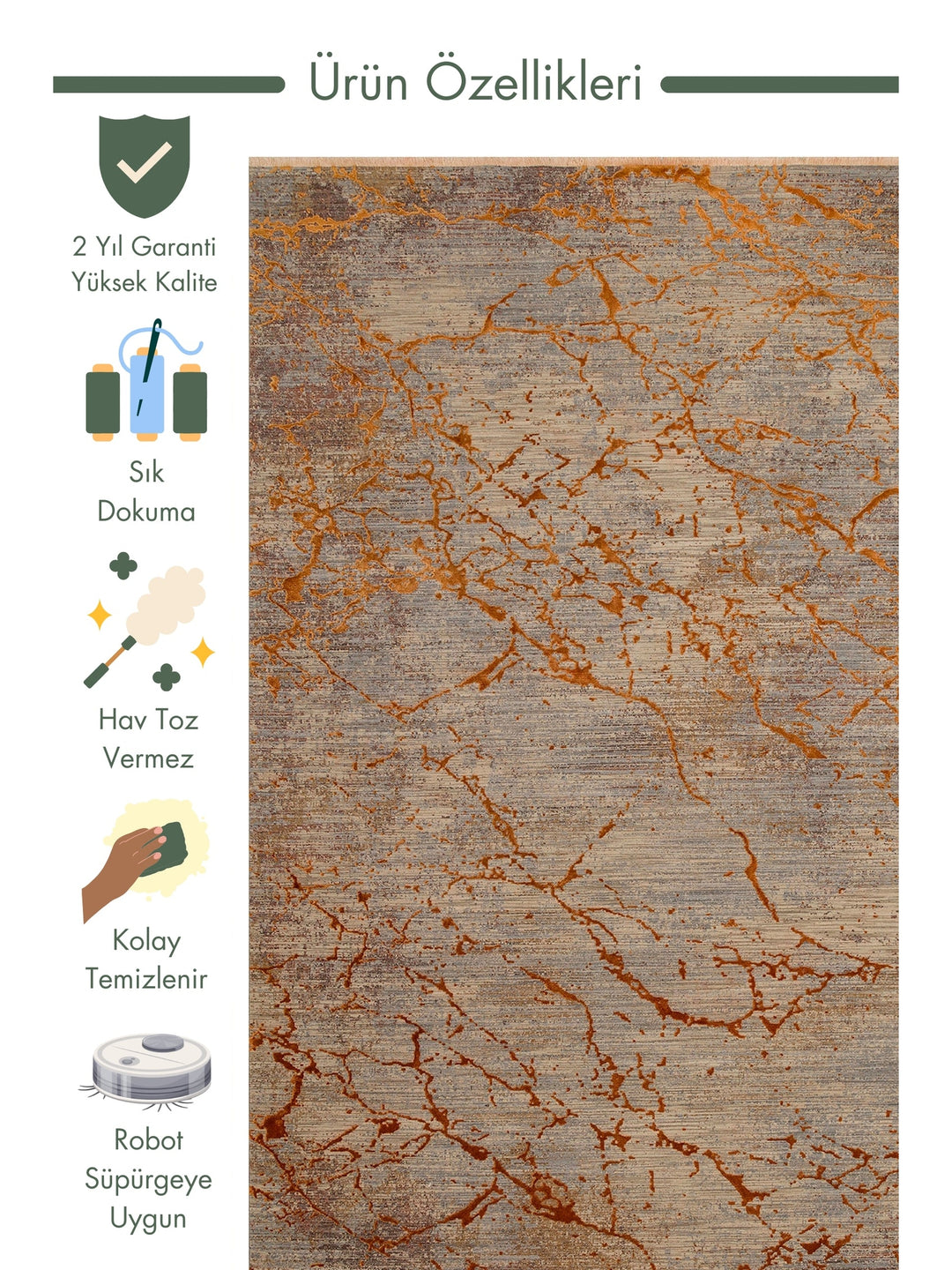 Göreme Series High Low Texture High Quality Dense Woven Modern Living Room Carpet 01 COPPER