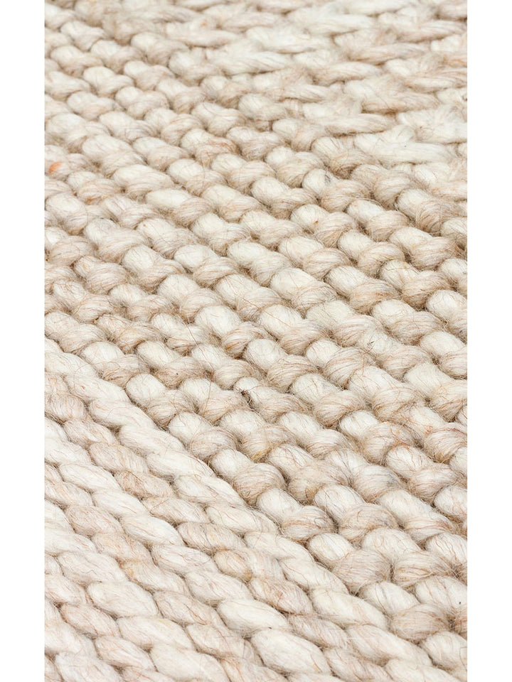 Woolstar 100% Natural Sweater Patterned Living Room Hallway Entrance Hand Woven Knitted Carpet J352 BEIGE