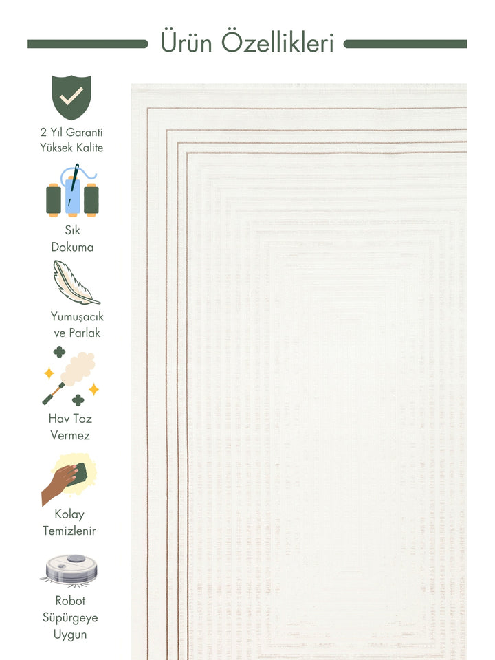 Kylie Series Living Room Living Room Corridor Entrance Bright and Simple Modern Carpet 04 CREAM VIZON