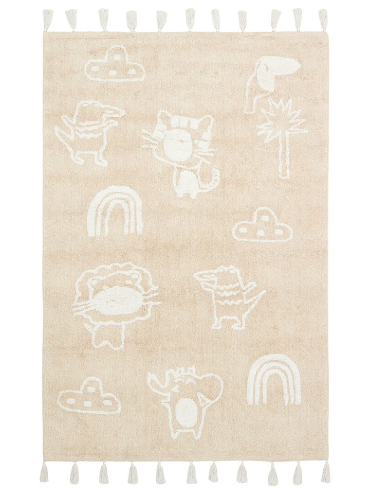 Cotton Baby 100% Natural Cotton Washable Non-Slip Based Baby Rug 16 BEIGE XXW