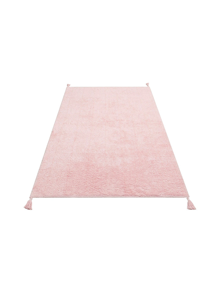 Cotton Baby 100% Natural Cotton Washable Non-Slip Based Baby Rug PLAIN POWDER
