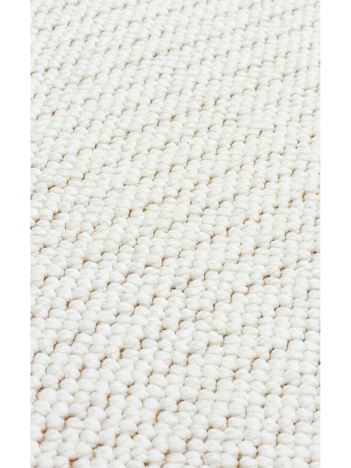 Mali Soft Touch Knitted Woven Living Room Hallway Entrance Bedroom Modern Carpet PLAIN WHITE