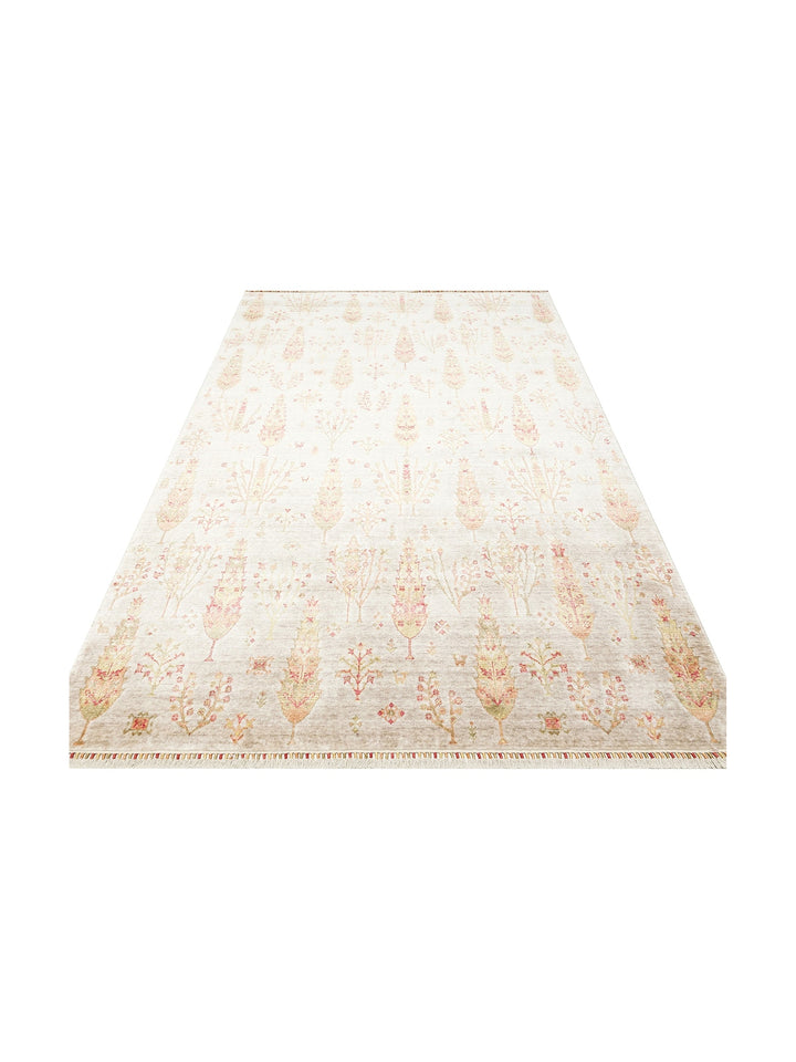Oushak Carnaval 100% Natural Easy to Clean Handmade Tencel Modern Uşak Carpet 08 BEIG