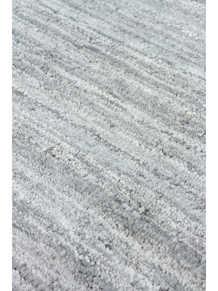 Amore Series 100% Natural Banana Silk Viscose and Wool Blend Living Room Hand Woven Carpet GREY