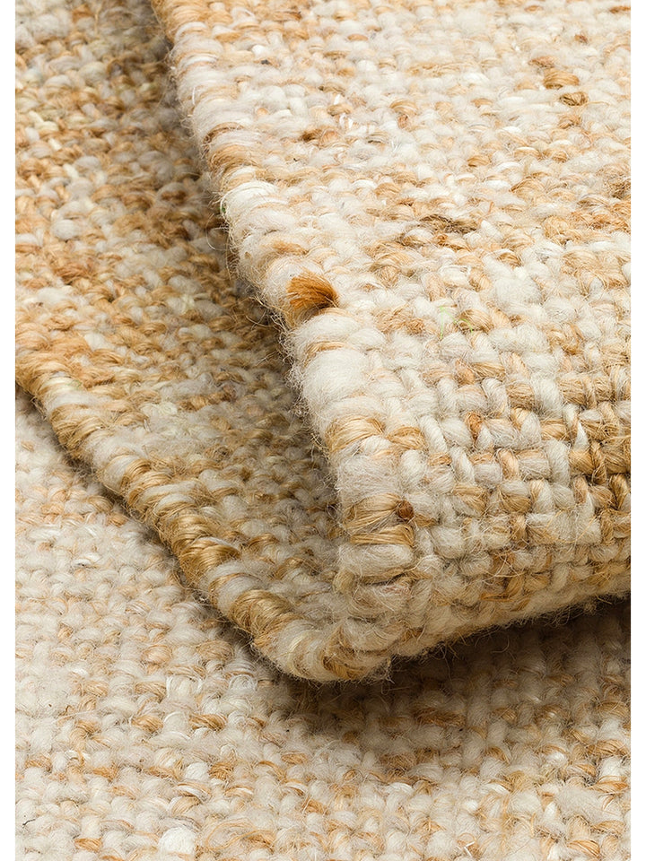 Hittite Series 100% Natural Wool and Jute Hand Woven Traditional Living Room Sitting Room Bedroom Carpet BEIGE