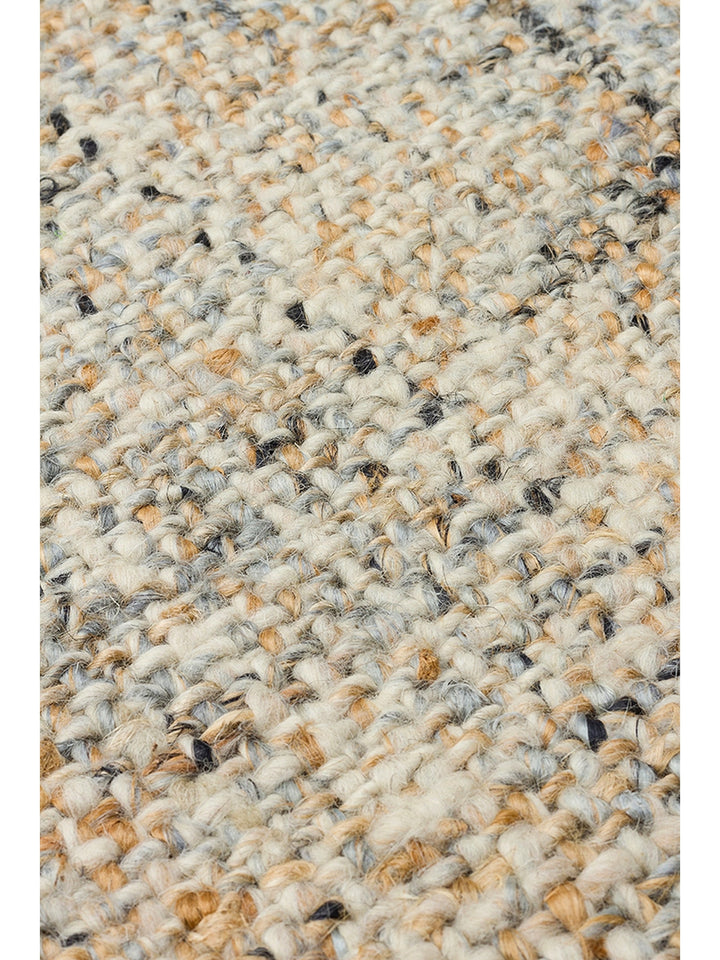 Hittite Series 100% Natural Wool and Jute Hand Woven Traditional Living Room Sitting Room Bedroom Carpet GWHITE