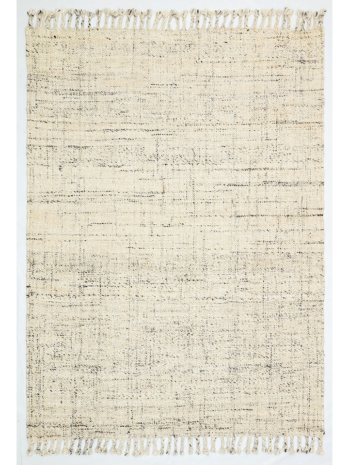 Hittite Series 100% Natural Wool and Jute Hand Woven Traditional Living Room Sitting Room Bedroom Carpet WHITE