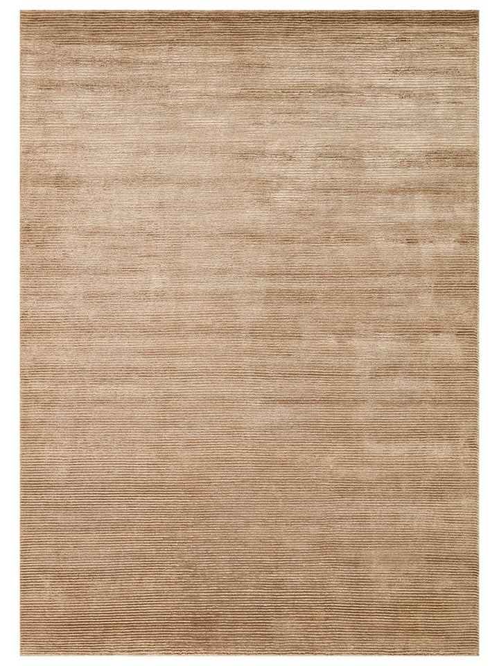 Portofino Series 100% Natural Viscose Wool Cotton Hand Woven Modern Living Room Carpet BROWN