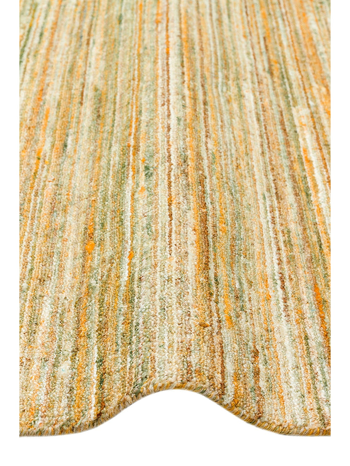 Helsinki Series 100% Natural Wool and Viscose Hand Woven Modern Scandinavian Living Room Carpet LIME