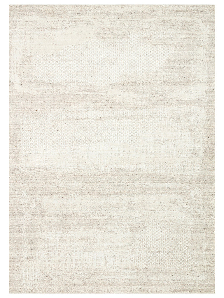 Palette Series 100% Natural Wool Viscose Cotton Hand Woven Scandinavian Living Room Carpet BEIGE