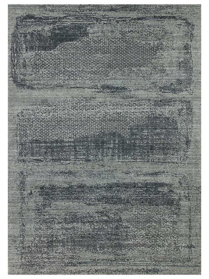 Palette Series 100% Natural Wool Viscose Cotton Hand Woven Scandinavian Living Room Carpet BLACK