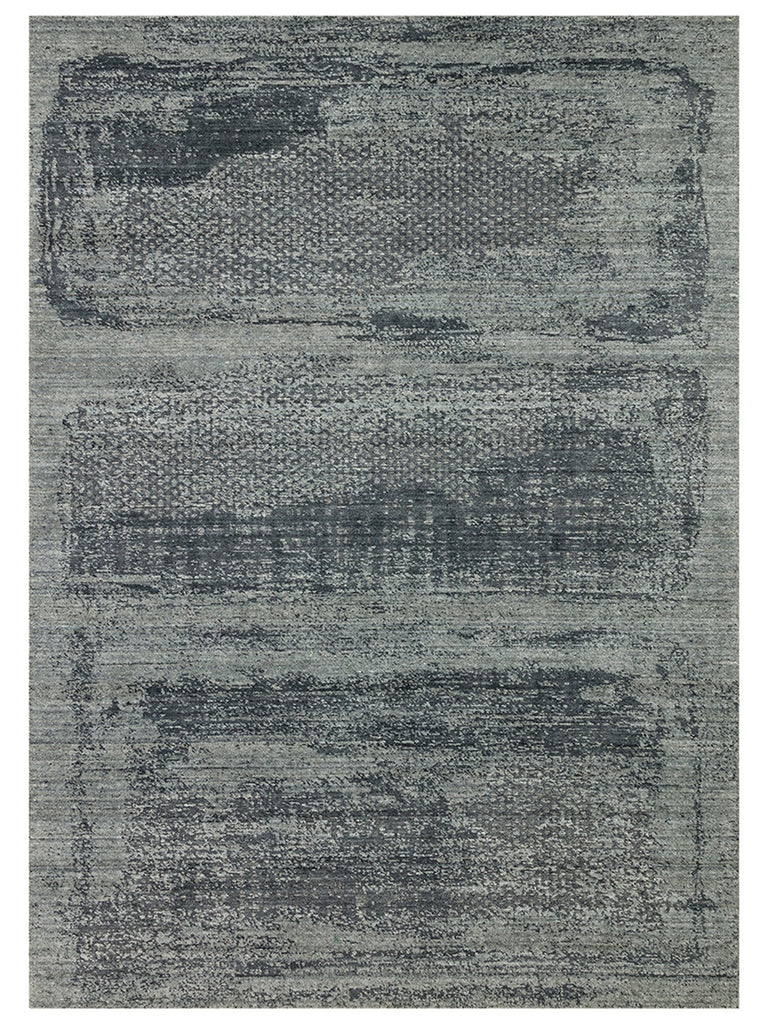 Palette Series 100% Natural Wool Viscose Cotton Hand Woven Scandinavian Living Room Carpet BLACK