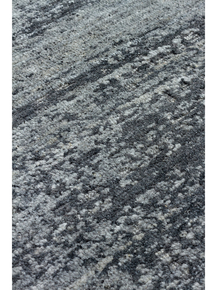 Palette Series 100% Natural Wool Viscose Cotton Hand Woven Scandinavian Living Room Carpet BLACK