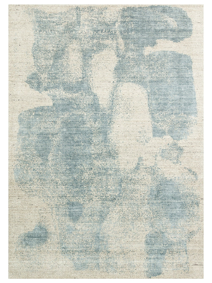 Pallette Multi Series 100% Natural Wool Viscose Cotton Hand Woven Living Room Carpet BEIGE BLUE