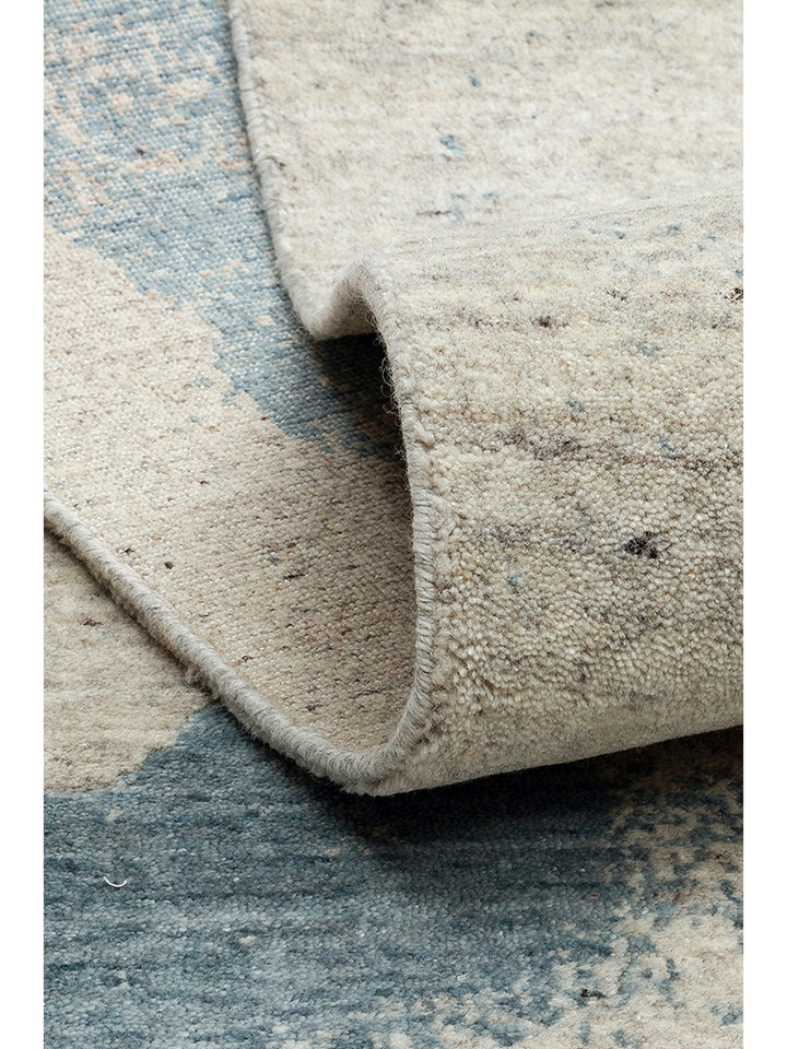 Pallette Multi Series 100% Natural Wool Viscose Cotton Hand Woven Living Room Carpet BEIGE BLUE