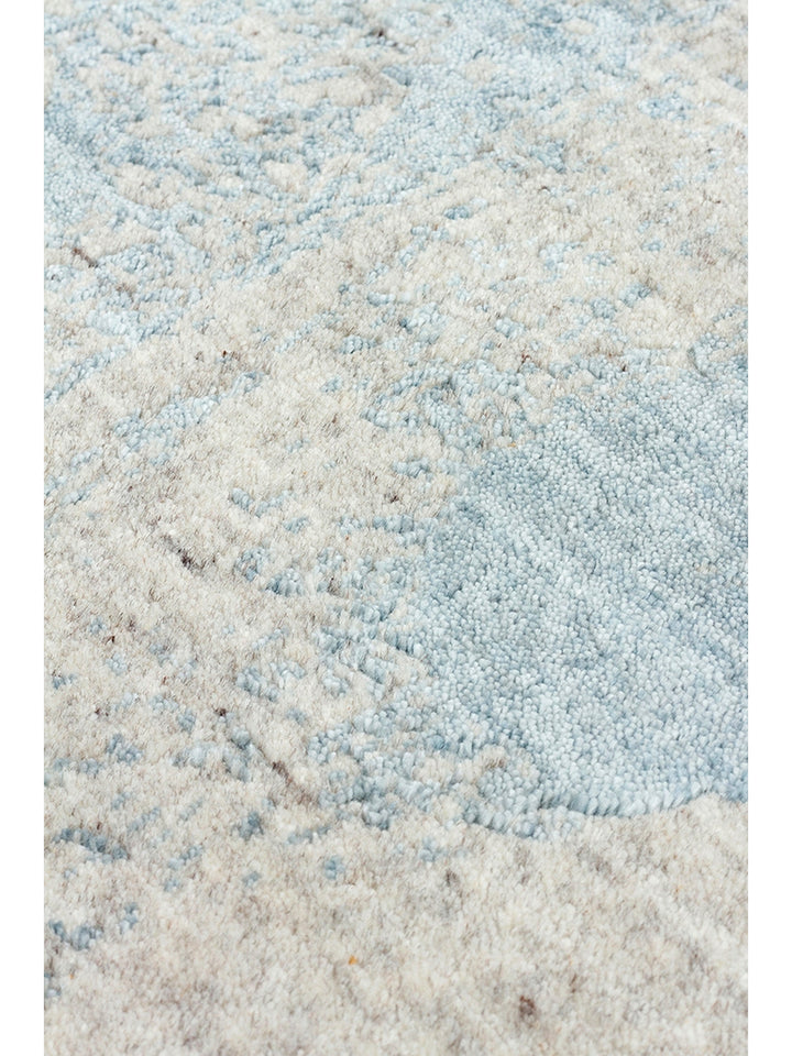 Pallette Multi Series 100% Natural Wool Viscose Cotton Hand Woven Living Room Carpet BEIGE BLUE
