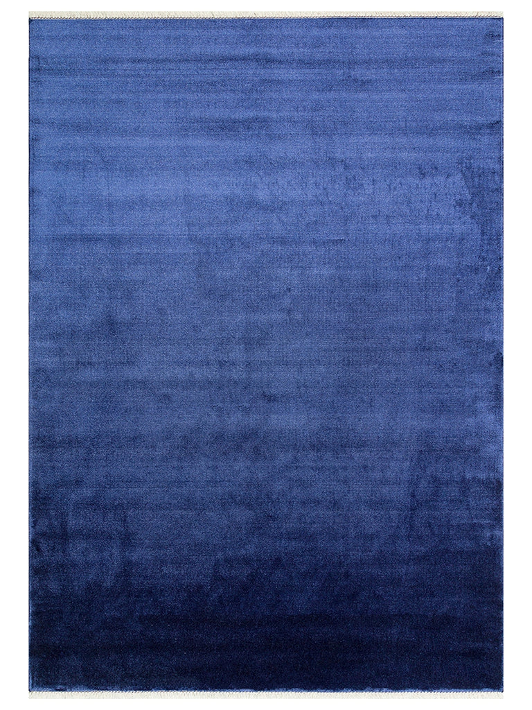 Queen Series 100% Natural Viscose Shiny Modern Handmade Living Room Carpet MBLUE