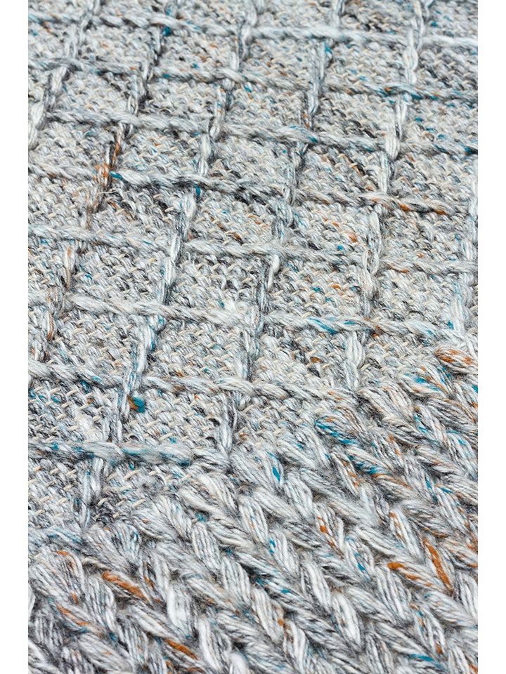 Herringbone Series Hand Woven Modern Ethnic Living Room Bedroom Carpet BLUE